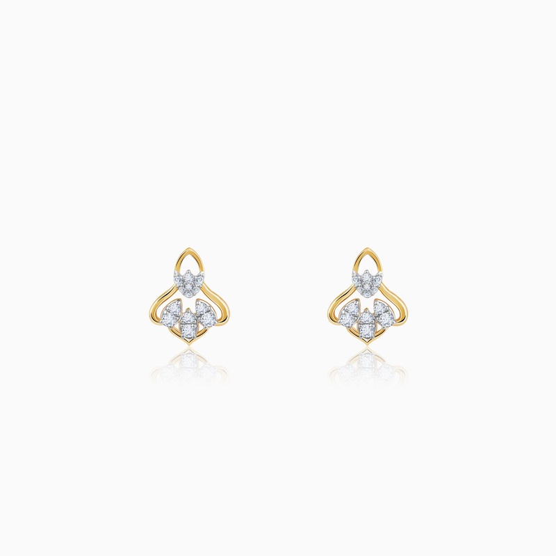 Gold Bellflower Rhapsody Diamond Earrings
