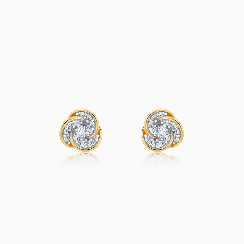 Gold Flora Diamond Earrings