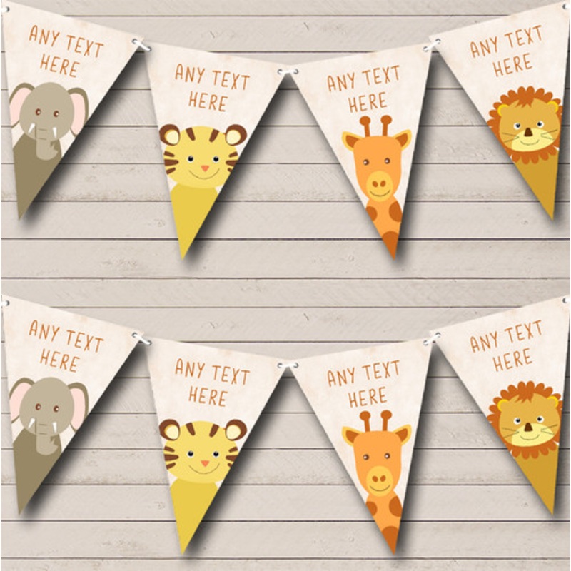 Jungle Animals Cute Personalised Children’s Party Bunting – The Card Zoo