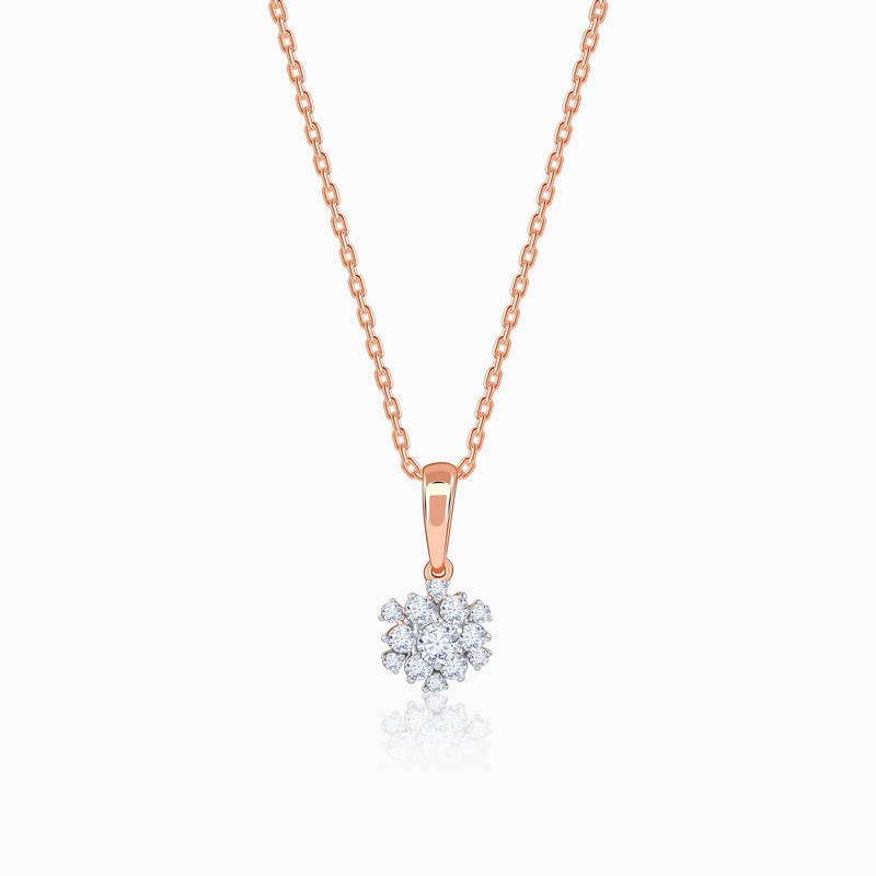 Rose Gold Mesmerising Snowflake Diamond Pendant