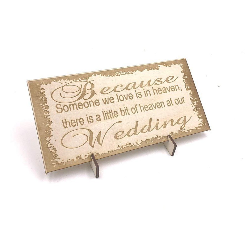Wooden Wedding signs Plaques, Wedding in memory of someone in Heaven