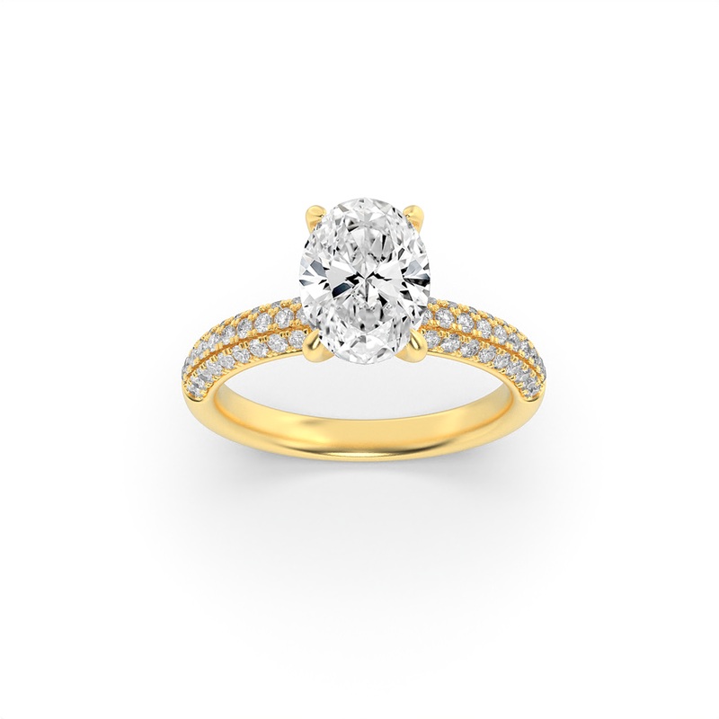 Gold Oval Solitaire Diamond Ring