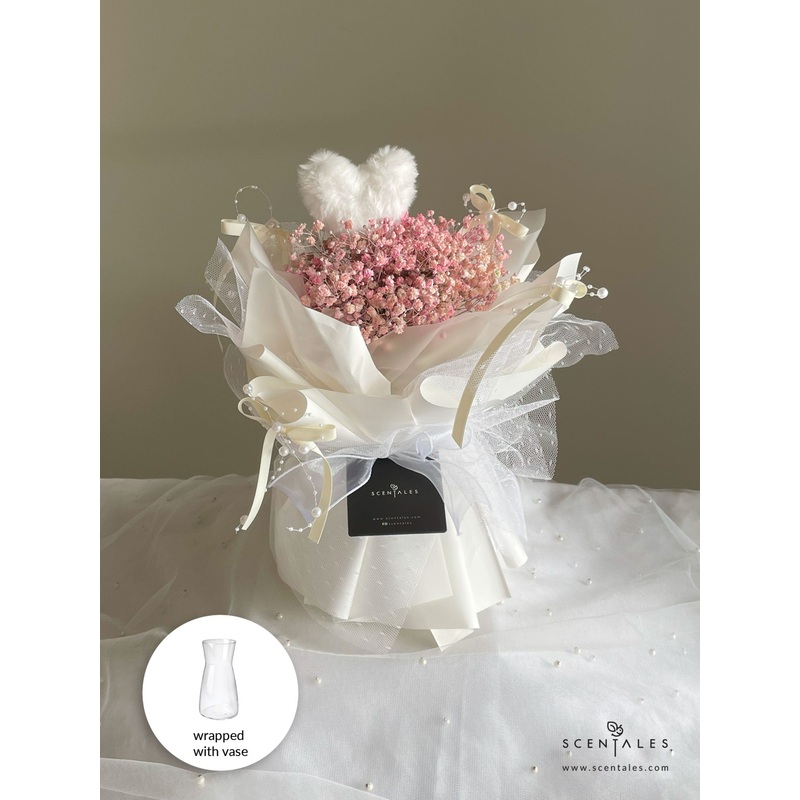 Scentales Floating Heart Flower Bouquet with Vase (Johor Bahru Delivery)