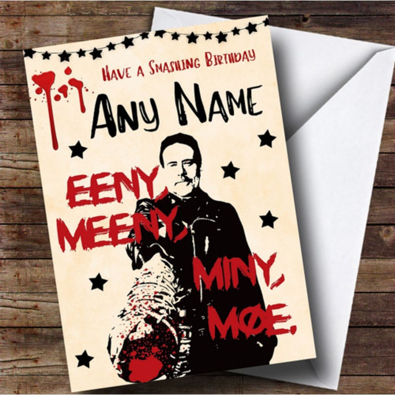 Smashing Negan The Walking Dead Personalised Birthday Card – The Card Zoo