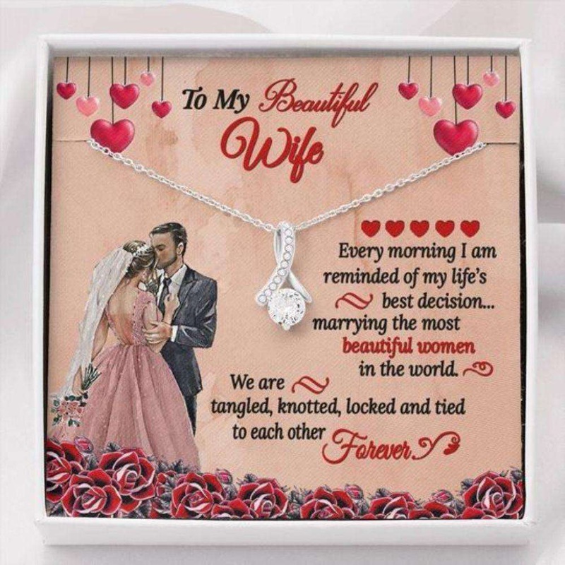 Wife Necklace, We Are Tied To Each Other Gift For Wife Alluring Beauty Necklace