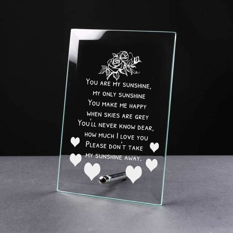 You Are My Sunshine Sentiment Gift Glass Plaque