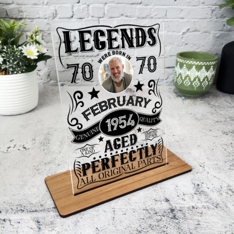 70th Birthday Gift Black Legends Were Born Photo Custom Personalised Gift Plaque – The Card Zoo
