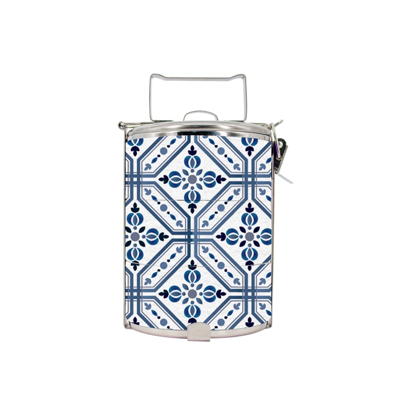 BDARI Tiffin Carrier – Blue Ceramic (Nationwide Delivery)