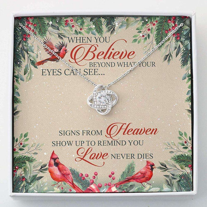 Cardinal Memories Necklace  When You Believe Beyond What Your Eyes