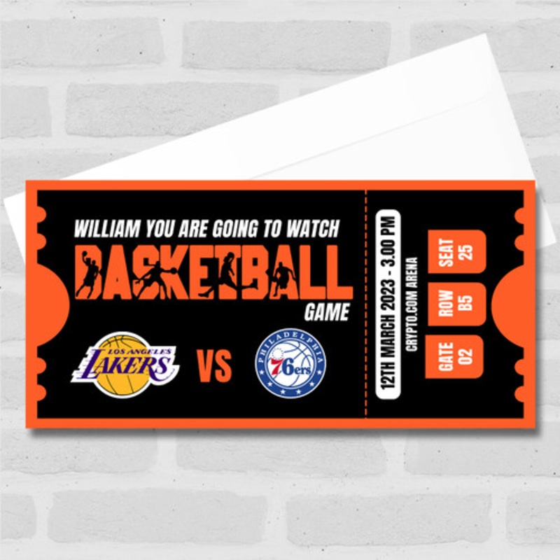 Going To Watch A Basketball Game Personalised Surprise Ticket Gift Voucher – The Card Zoo