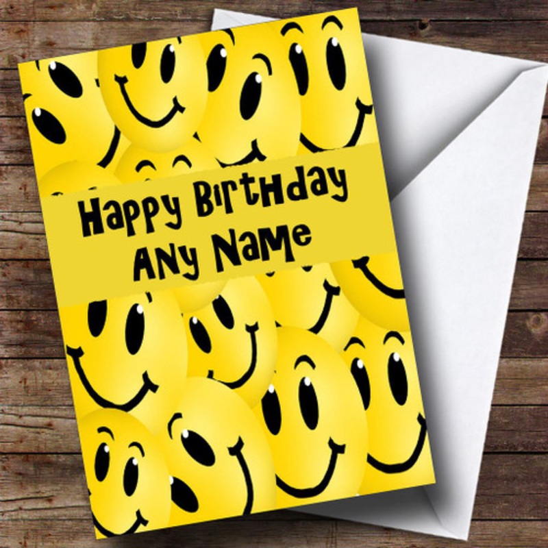 Smiley Faces Personalised Birthday Card – The Card Zoo