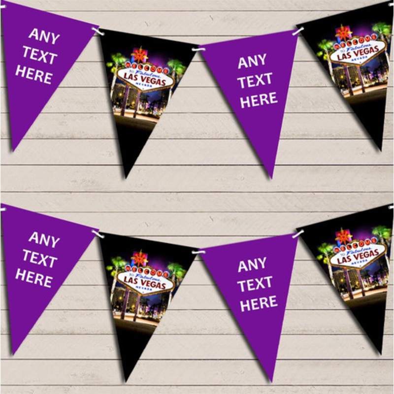 Purple Las Vegas Birthday Bunting Garland Party Banner – The Card Zoo