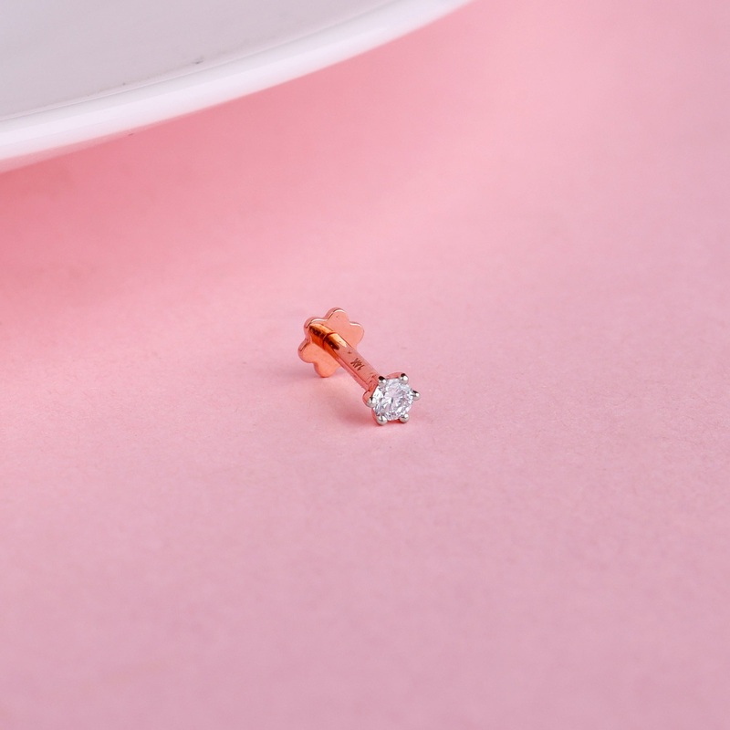 Rose Gold Dot of Delight Diamond Nose Pin