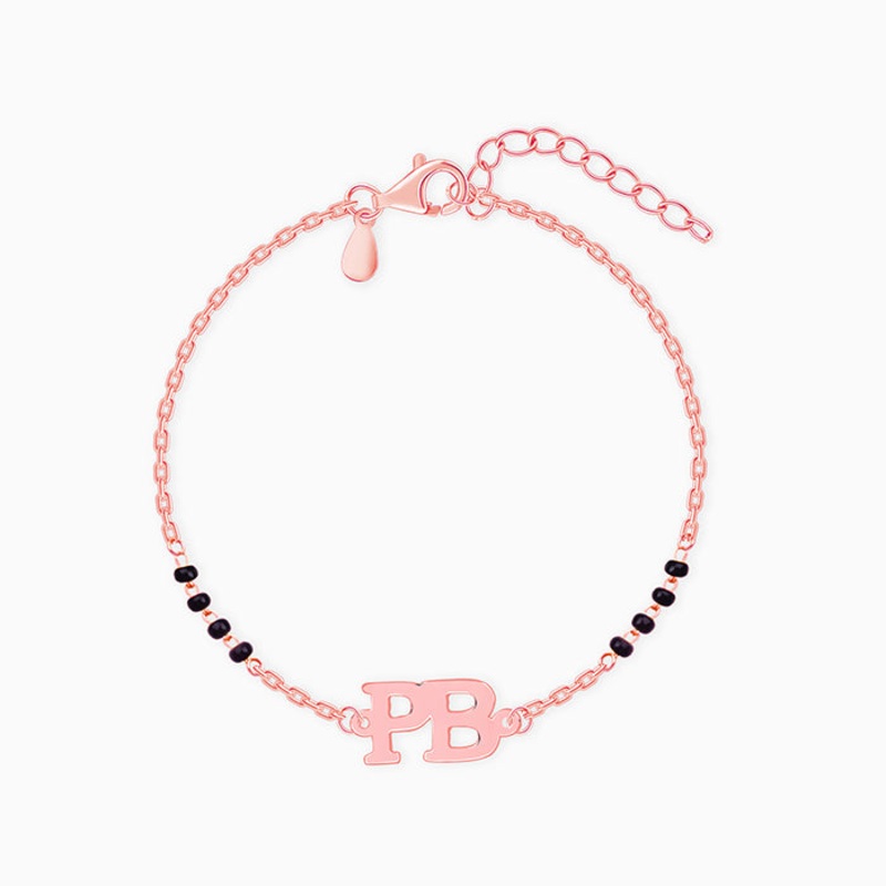 Rose Gold Signature Initial Mangalsutra Bracelet