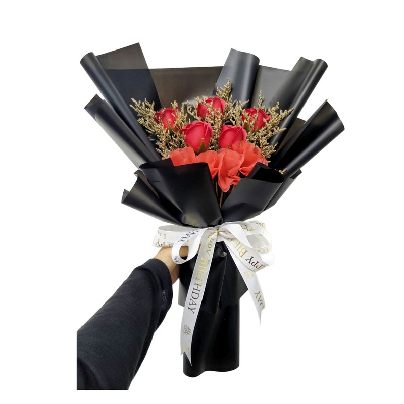 5 Stalks Artificial Soap Roses Bouquet Large Size Bouquet (Klang Valley Delivery Only)