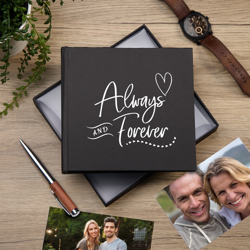 Always and Forever Love Wedding or Anniversary Black Photo Picture Album 50 x 6×4