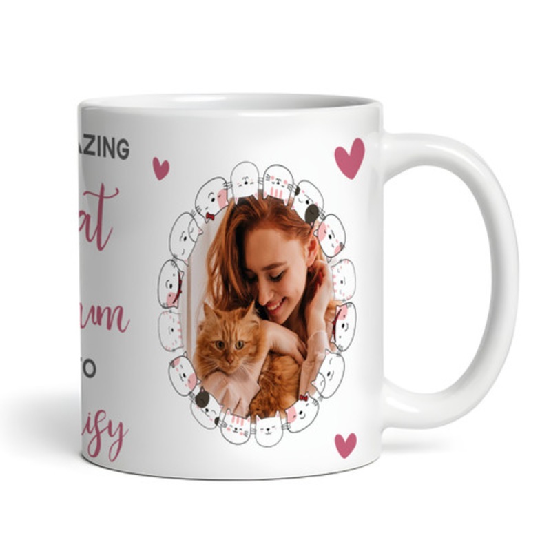 Amazing Cat Mum Gift Pink Photo Cat Frame Coffee Tea Cup Personalised Mug – The Card Zoo