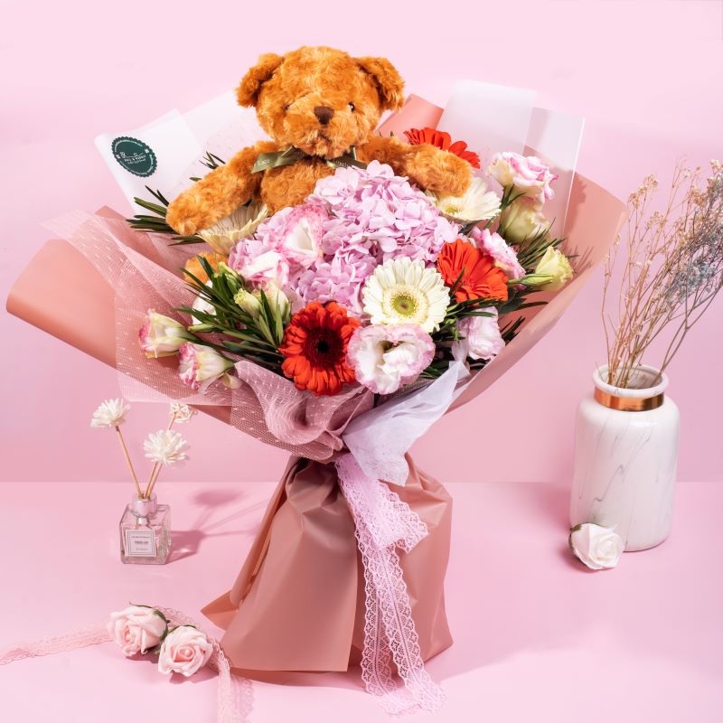 Annabear Bouquet (Fresh Flower) (Klang Valley Delivery)