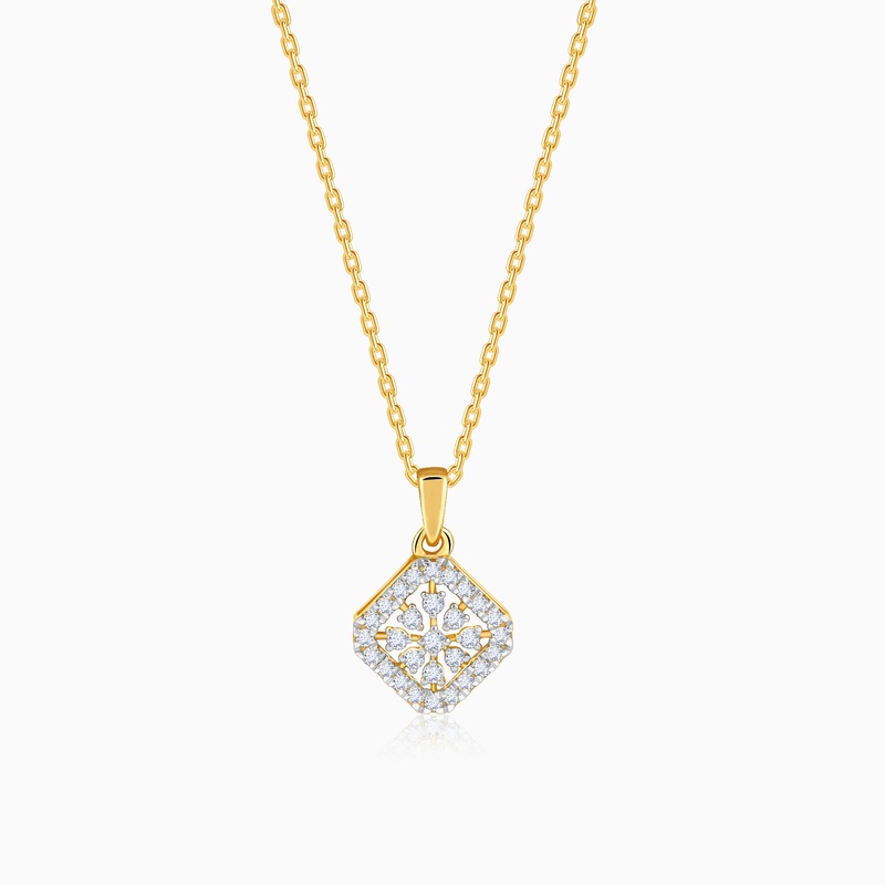 Gold Rhombelle Lab Grown Diamond Pendant