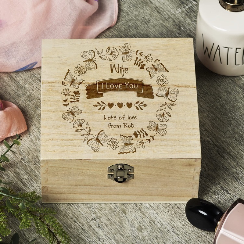 Personalised Wife Love You Keepsake Memory Gift Box