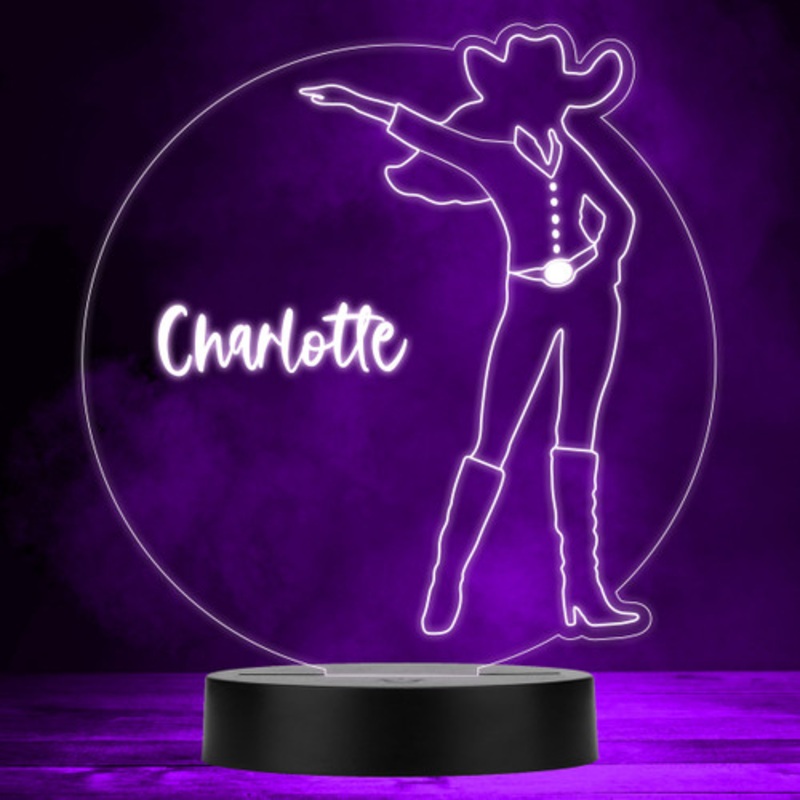 Cowgirl Silhouette Colour Changing Personalised Gift LED Lamp Night Light – The Card Zoo