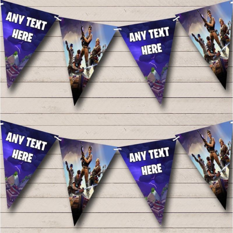 Fortnite Game Personalised Birthday Party Bunting Banner Garland Flags – The Card Zoo