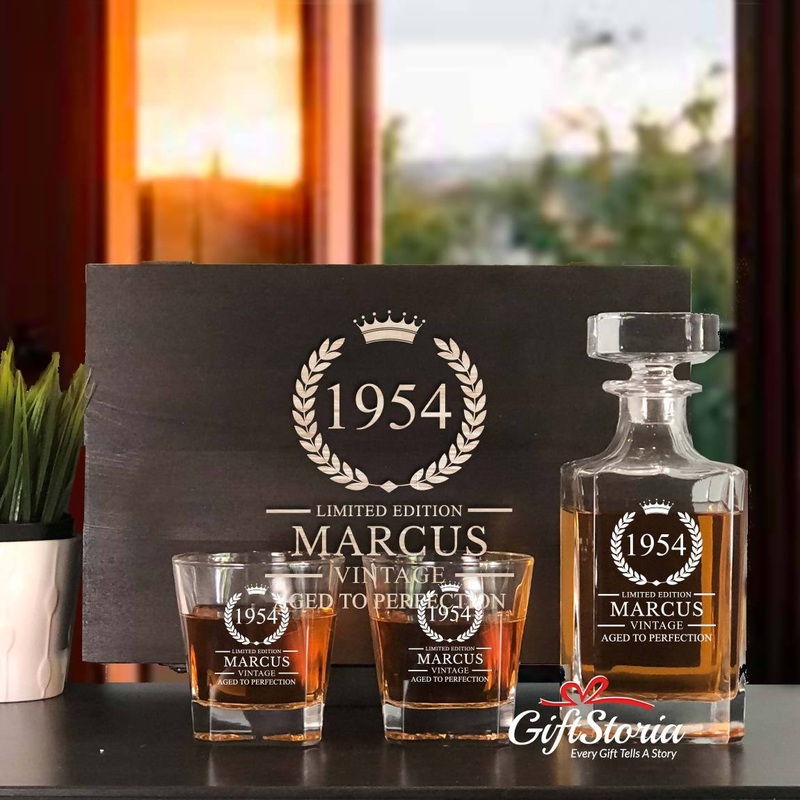Personalized Whiskey Decanter Set (Design 3) (6-8 working days)