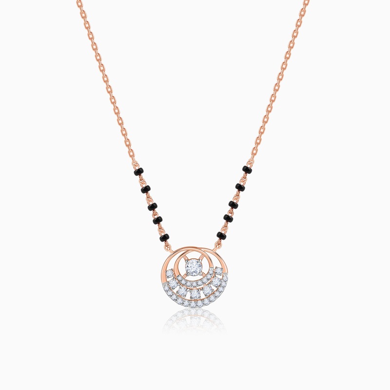 Rose Gold Pruthvi Diamond Mangalsutra