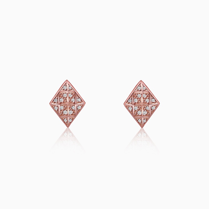 Rose Gold Zircon Stud Earrings