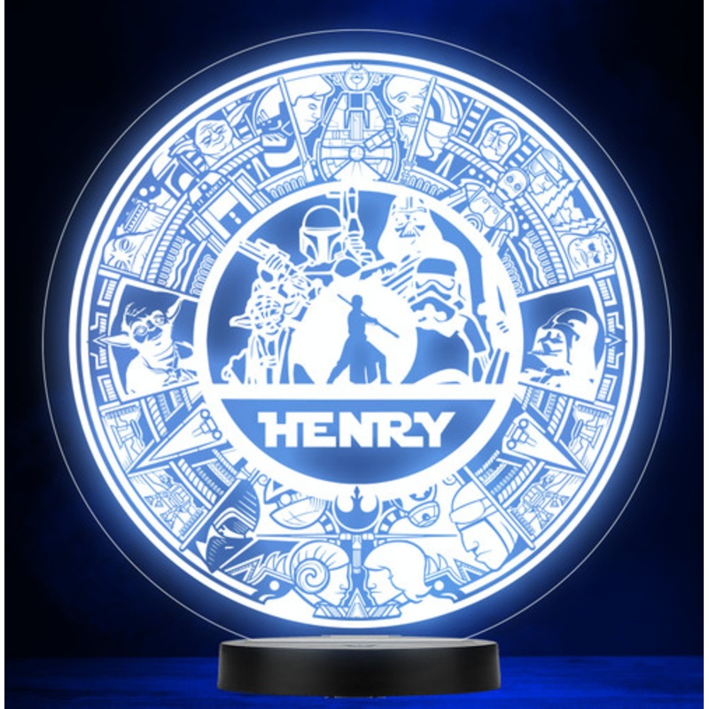 Star Wars Round Any Name Personalised Gift Colour Changing Led Lamp Night Light – The Card Zoo