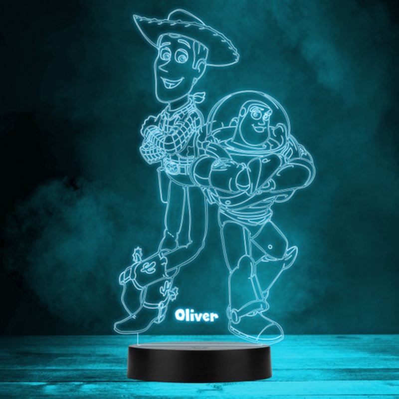 Woody and Buzz Lightyear Toy Story Personalised Gift Any Colour LED Night Light – The Card Zoo