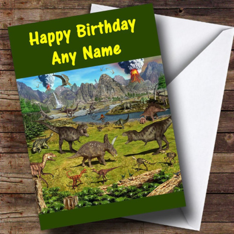 Dinosaur Land Personalised Birthday Card – The Card Zoo