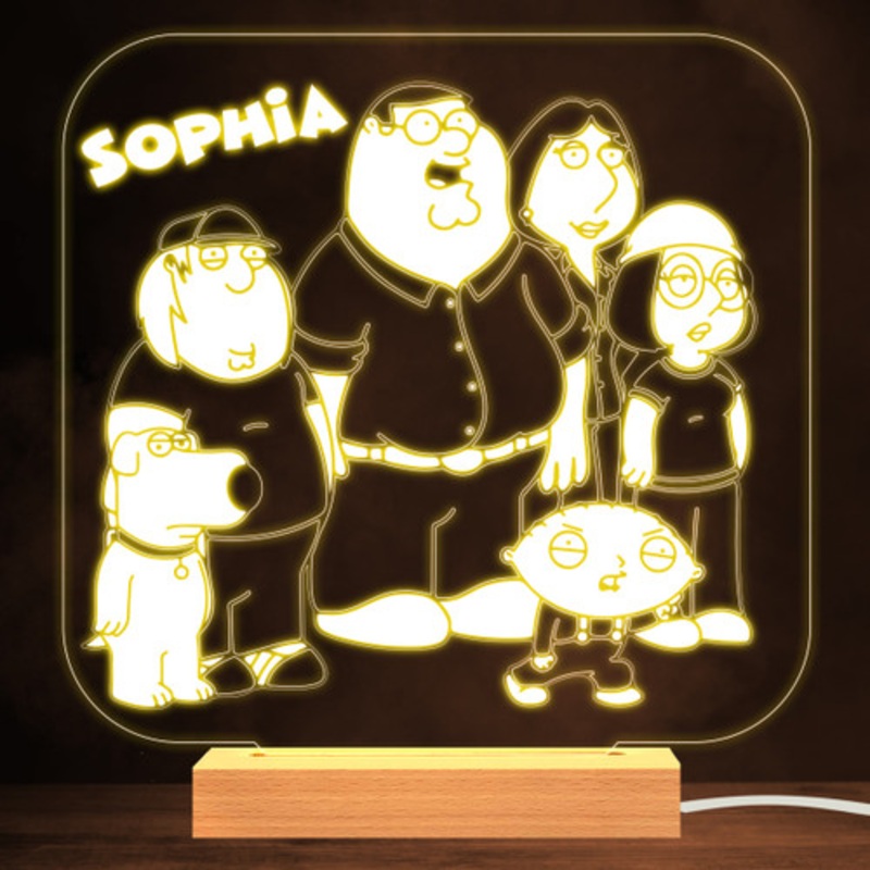 Family Guy Characters Tv Cartoon Personalised Gift Warm White Lamp Night Light – The Card Zoo