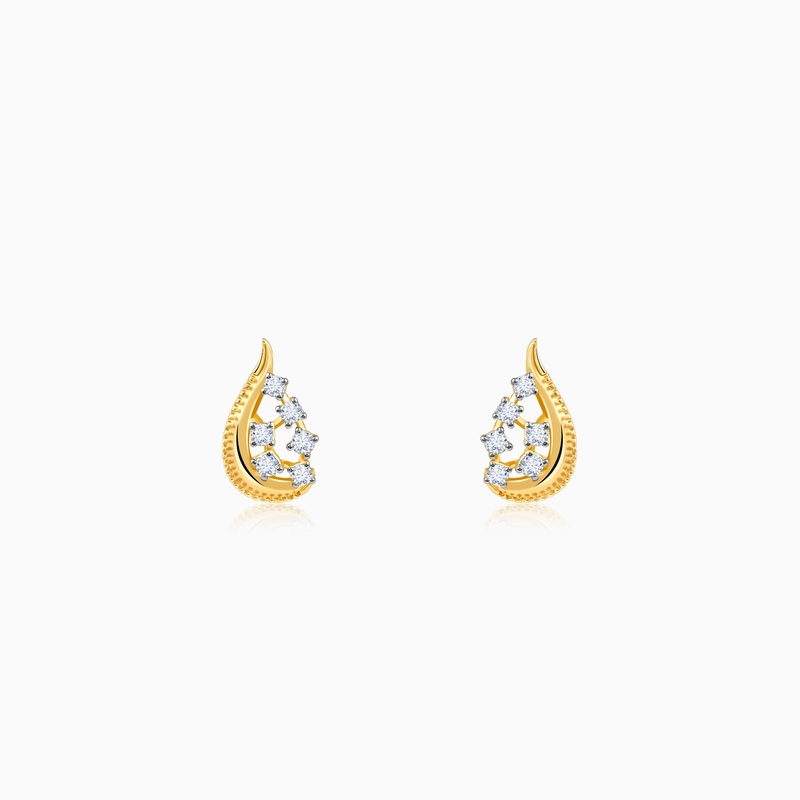 Gold Whisper Drop Diamond Studs