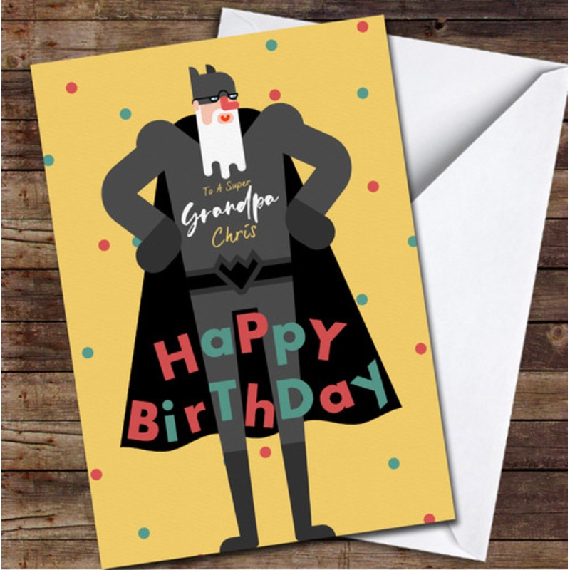 Grandpa Grandfather Superhero Grandfather Card Personalised Birthday Card – The Card Zoo