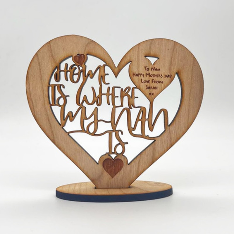 Home Is Where My Nan Is Keepsake Ornament Engraved Personalised Gift – The Card Zoo