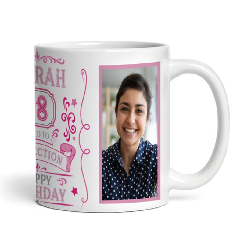 18th Birthday Gift Aged To Perfection Pink Photo Tea Coffee Personalised Mug – The Card Zoo