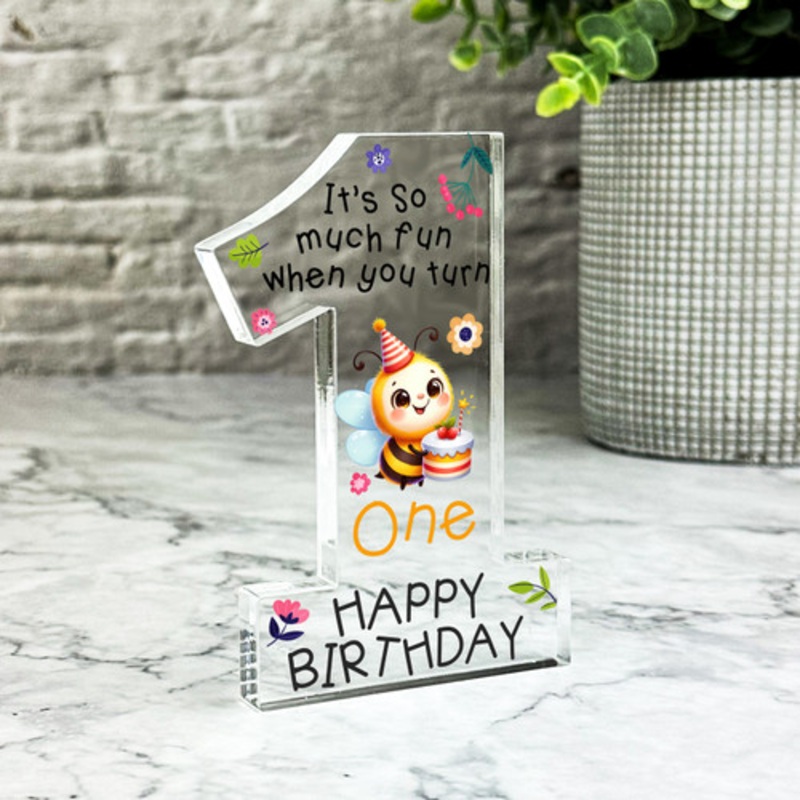 1st Birthday Gift For Kids So Much Fun Turning One Keepsake Number One Plaque – The Card Zoo