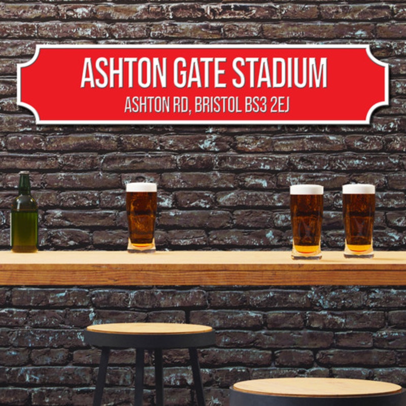 Bristol City Ashton Gate Stadium Red and White Any Text Football Club 3D Train Street Sign – The Card Zoo