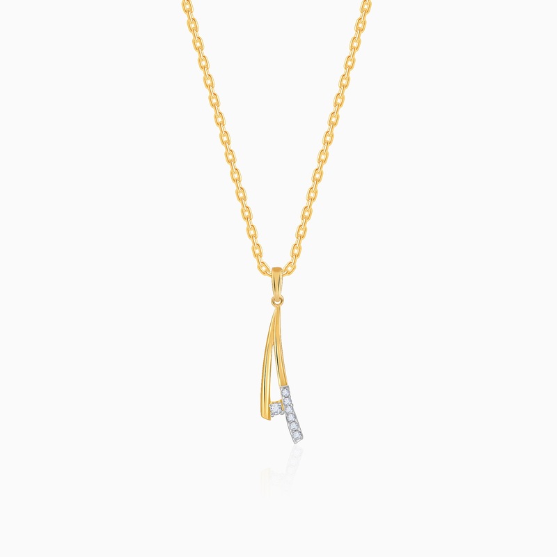 Gold Abstract Lab Grown Diamond Pendant