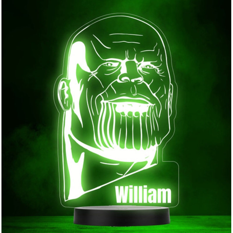 Kids Thanos Face Superhero Villain Personalised Colour Change Lamp Night Light – The Card Zoo