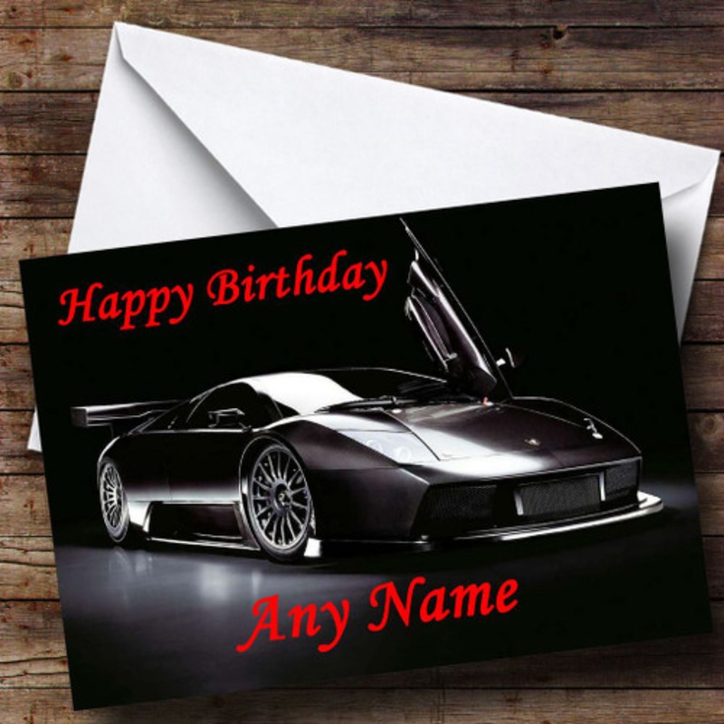 Lamborghini Murcielago Black Personalised Birthday Card – The Card Zoo