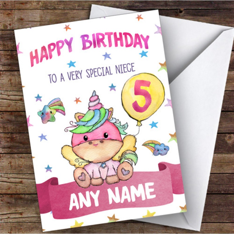 Personalised Girls Birthday Card Unicorn 1st 2nd 3rd 4th 5th 6th 7th Niece – The Card Zoo
