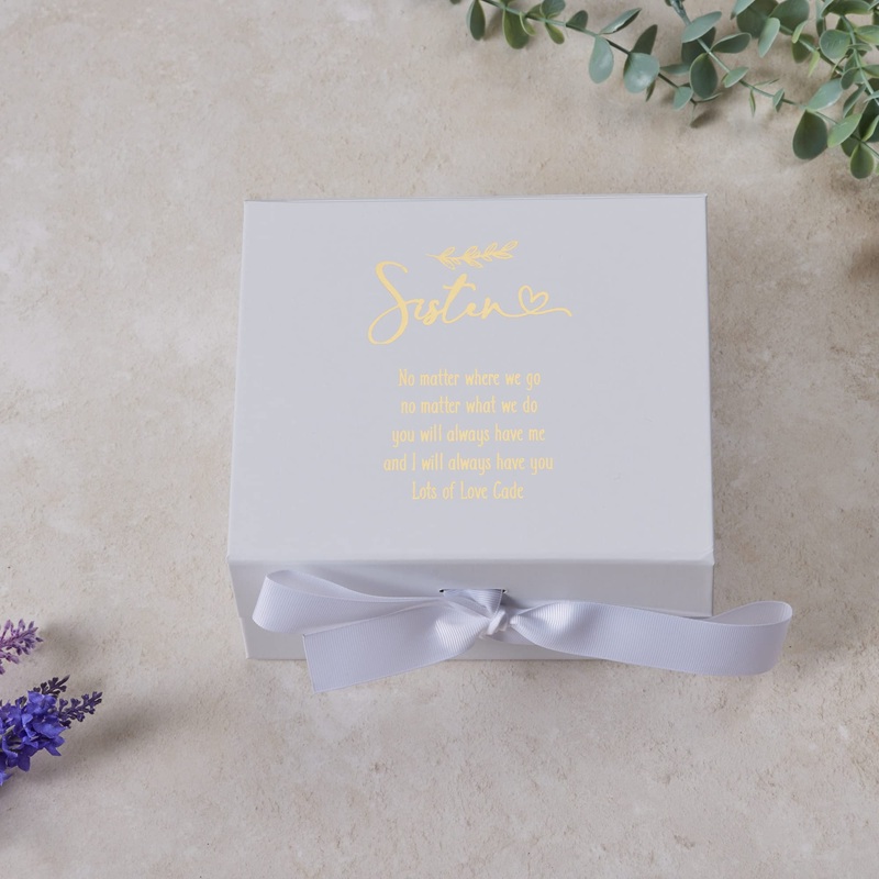 Personalised Sister White Gift Box With Sentiment