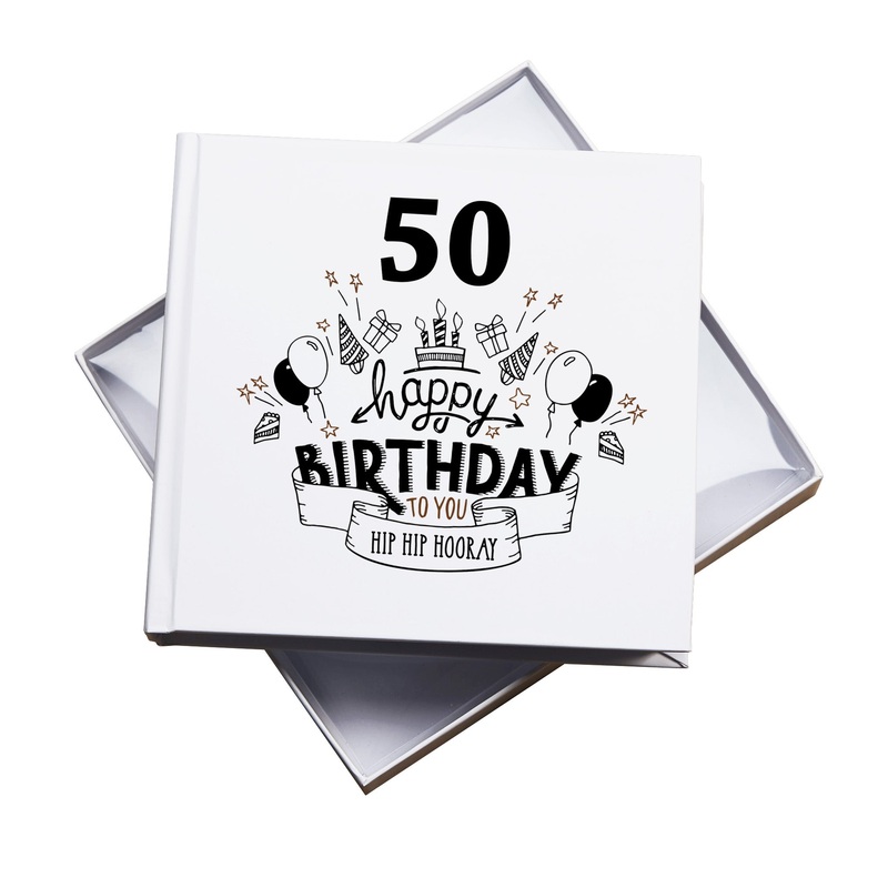50th Happy Birthday White Photo Album Gift 50 x 6 x 4 Photos Pack of 5 Wholesale Trade