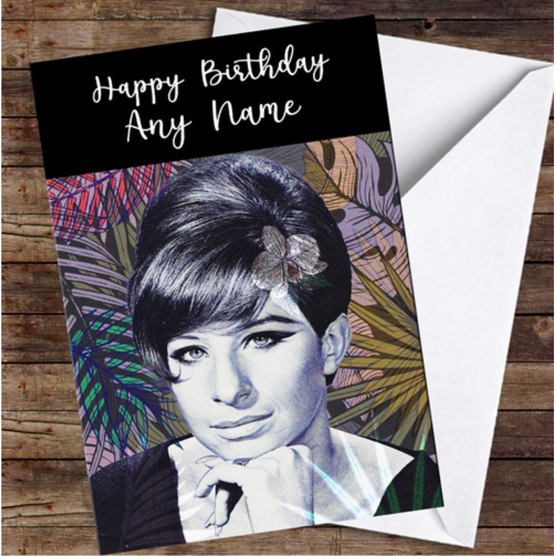 Barbra Streisand Jungle Leaves Personalised Birthday Card – The Card Zoo