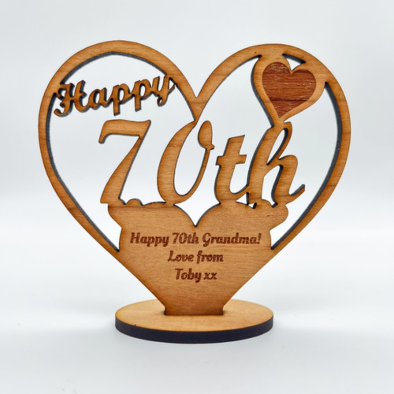 Happy 70th Special Birthday Heart Engraved Keepsake Personalised Gift – The Card Zoo
