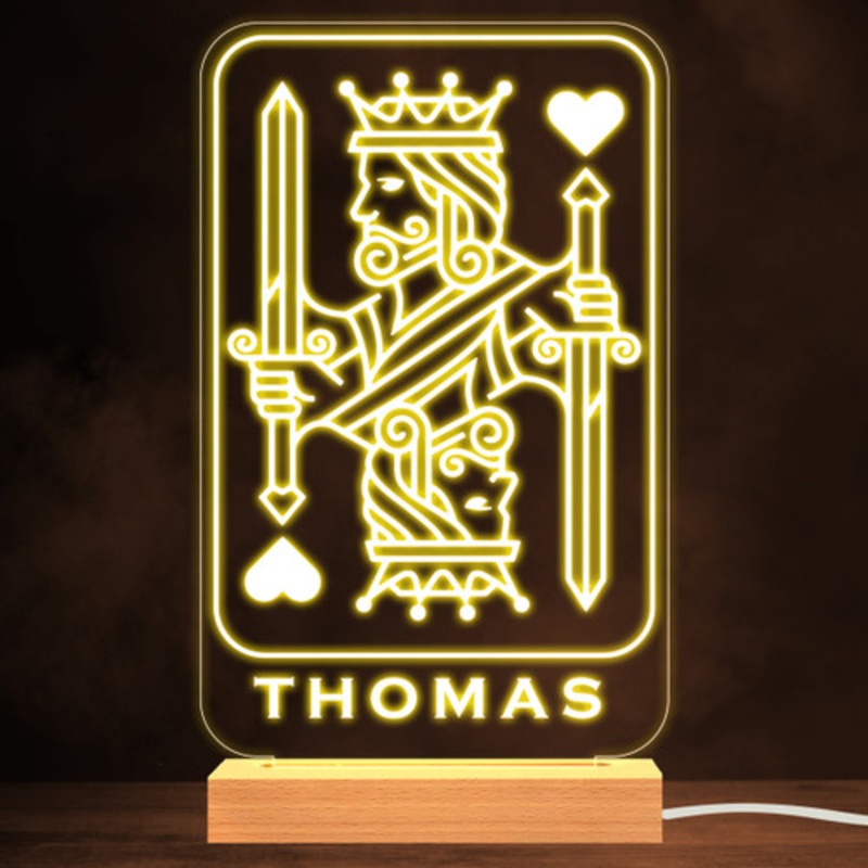 King Of Hearts Playing Card Gambling Player Personalised Gift Night Light – The Card Zoo