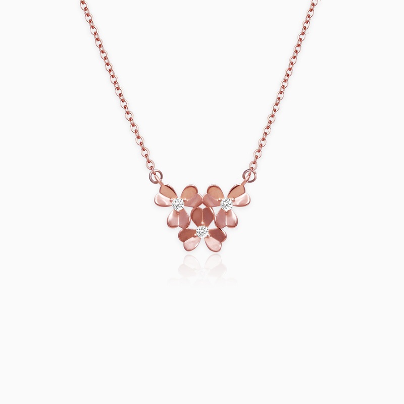Rose Gold Blooming Flower Necklace