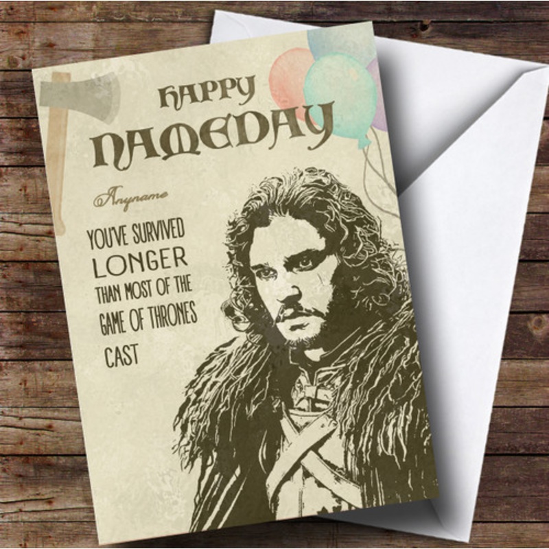 Got Jon Snow Name Day Game Of Thrones Birthday Personalised Card – The Card Zoo